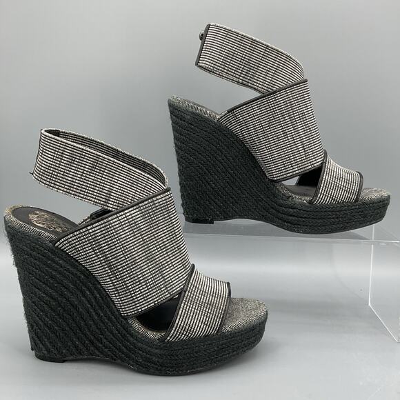 Vince Camuto Women’s Madalisa Espadrille Wedge Sandals Black Size 8.5M - Picture 1 of 10